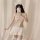 Sweet & spicy sheer lace lingerie set with mesh princess bra, panty, floral details, and bunny ears for a seductive look.