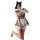 Sexy maid costume dress with plaid pattern, lace details, and playful design perfect for dates or cosplay events.