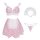 Sweetheart maid costume set: sexy sheer pink lingerie with heart print, lace trim, and playful design for romantic moments.
