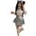 A woman poses wearing a charming sweetheart maid costume, featuring a pastel apron and bow headband, perfect for cosplay or t...
