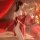 Elegant red nightgown with floral design, sheer silk fabric, traditional hanfu-inspired style, perfect for a romantic night.