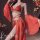 Elegant red tang dynasty silk lace lingerie set with gold-thread embroidery, sheer fabric design, perfect for poetic elegance...