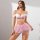 Woman modeling temu pure & playful floral mesh mini skirt - sexy roleplay lingerie set with lace bra, pink tulle skirt, an...