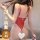 Sexy red bodysuit with sheer design, perfect for women seeking elegant nightwear.