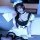 A woman wearing a tifei qqny plus size maid cosplay dress, featuring a cute and sexy lolita style with ruffles and black acce...