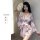 Tokyo shinto maiden kimono robe - sweet bow sexy floral sleepwear, sheer chiffon lingerie robe featuring guimie design with e...