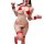 Sexy red and white bunny-themed lingerie set with fishnet stockings, perfect for holiday parties and role play.