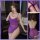 Woman modeling purple tonaer sexy lace chemise, sheer mesh babydoll nightgown set with backless design and lace trim.