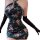 Vintage chinese style bodycon dress featuring floral pattern, pearl embellishment, and halter neck design. plus size seductiv...