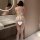 Transparent embroidery lingerie set featuring japanese style kimono wrap bra with matching bottoms, perfect for date night.