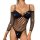 Transparent lace bodysuit featuring open-crotch design, sheer mesh fabric with sparkling details, perfect for seductive allur...