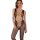 Transparent lace bodysuit set featuring open-crotch design, sheer mesh stockings, and costume style outfit.