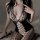 Sexy transparent lace bodysuit set featuring open-crotch mesh design, sheer stockings, and fishnet thigh-highs for women.