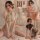 Transparent lace cheongsam sleepwear set featuring open-crotch design, perfect for midnight allure with delicate floral patte...