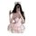 A woman poses with a leopard print phone case, wearing a shimmering pink dress featuring a sheer mesh bralette and matching t...