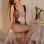 Transparent sensual lingerie set featuring an open-crotch mesh bodysuit and sheer stockings, perfect for women seeking elegan...