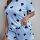 Trendy womens sexy print lounge set featuring a light blue top and shorts with black heart patterns, perfect for cozy loungin...