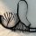 Sheer black lace bra with leaf pattern from ultra-thin erotic lingerie set - sensual temptation & pure desire style.