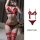 Valentines day sexy bow-tie thong set with open-crotch design - new year lingerie outfit for seduction, showcased on a model ...