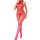 Valentines heart rhinestone bodysuit - sheer mesh open-crotch lace-up corset top & fishnet stockings set