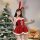 Sexy velvet bunny costume dress with red bunny ears and white trim, perfect for new years eve party.