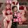 Sexy clothes featuring a red velvet christmas and chinese new year-themed lingerie set, perfect for plus-size women seeking f...