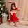 Sexy velvet christmas eve lingerie set featuring a red sleep dress with bunny ears, perfect for new year role play outfits fo...