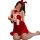 A woman poses in a festive red velvet christmas lingerie set, featuring a cute bunny headband and matching robe, perfect for ...
