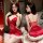Sexy red velvet christmas lingerie set with reindeer headband, perfect for festive holiday outfits.