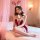 Sexy naughty cosplay nun costume, red velvet christmas lingerie set with bunny ears and furry trim, perfect for festive sleep...