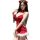 Sexy red velvet christmas lingerie set featuring a festive design with reindeer ears, fluffy trim, and built-in padded bra an...