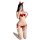 Sexy velvet christmas qipao lingerie set featuring festive red with white accents, perfect holiday outfit for women.