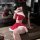 Sexy velvet christmas reindeer costume set - off-shoulder two-piece sleepwear for women, festive lingerie outfit with white f...