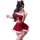 Sexy off-shoulder two-piece velvet christmas reindeer costume set with festive white fur trimmings, perfect for holiday-theme...