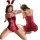Velvet red bunny-themed lingerie set featuring a corset design, perfect for festive occasions or intimate wear. ideal for sma...
