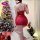 Sexy red bodysuit with lace trim and ties, perfect for festive occasions. ideal sleepwear or party attire.