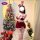 Sexy bunny costume set featuring lace-trimmed bodysuit with ties, perfect for festive celebrations.