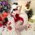 Sexy red bunny costume set featuring lace trimmings and ties, perfect for festive occasions. includes charming sleep dress de...