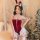 Sexy velvet new year lingerie set featuring a festive sleep dress with bunny ears, perfect for cosplay and role play outfits.