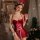 Velvet new year lingerie set featuring a festive bunny girl costume with red corset design, perfect holiday sleepwear and ero...