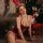 Velvet new year lingerie set featuring a festive bunny girl costume with red rabbit ears, perfect holiday erotic outfit for s...