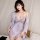 Vintage bow lace sleep dress with built-in pads, deep v-neck backless satin nightgown for women.