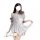 Vintage bow lace sleep dress with built-in pads, deep v-neck backless satin nightgown for women.