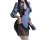Vintage chinese-inspired sheer side-slit lingerie set in retro qipao style, featuring a sensual blue top with black accents a...