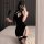 Vintage chinese-style lingerie dress featuring a sexy side slit, elegant design, perfect for nightwear.