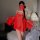 Vintage chinese-style lingerie set - plus size silk qipao role play outfit for sensual & elegant wear, featuring sheer red fa...