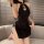 Vintage chinese-style lingerie set - retro qipao dress with high slits, backless design & decorative knot buttons