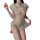 Vintage chinese-style lingerie set - sheer retro cheongsam sleepwear with embroidery & high slit