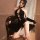 Vintage chinese-style lingerie set - high-slit cheongsam sleepwear with deep v neck & sheer bust detail