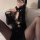 Vintage chinese-style lingerie set - high-slit cheongsam sleepwear with deep v & peekaboo bust, retro -inspired nightwear